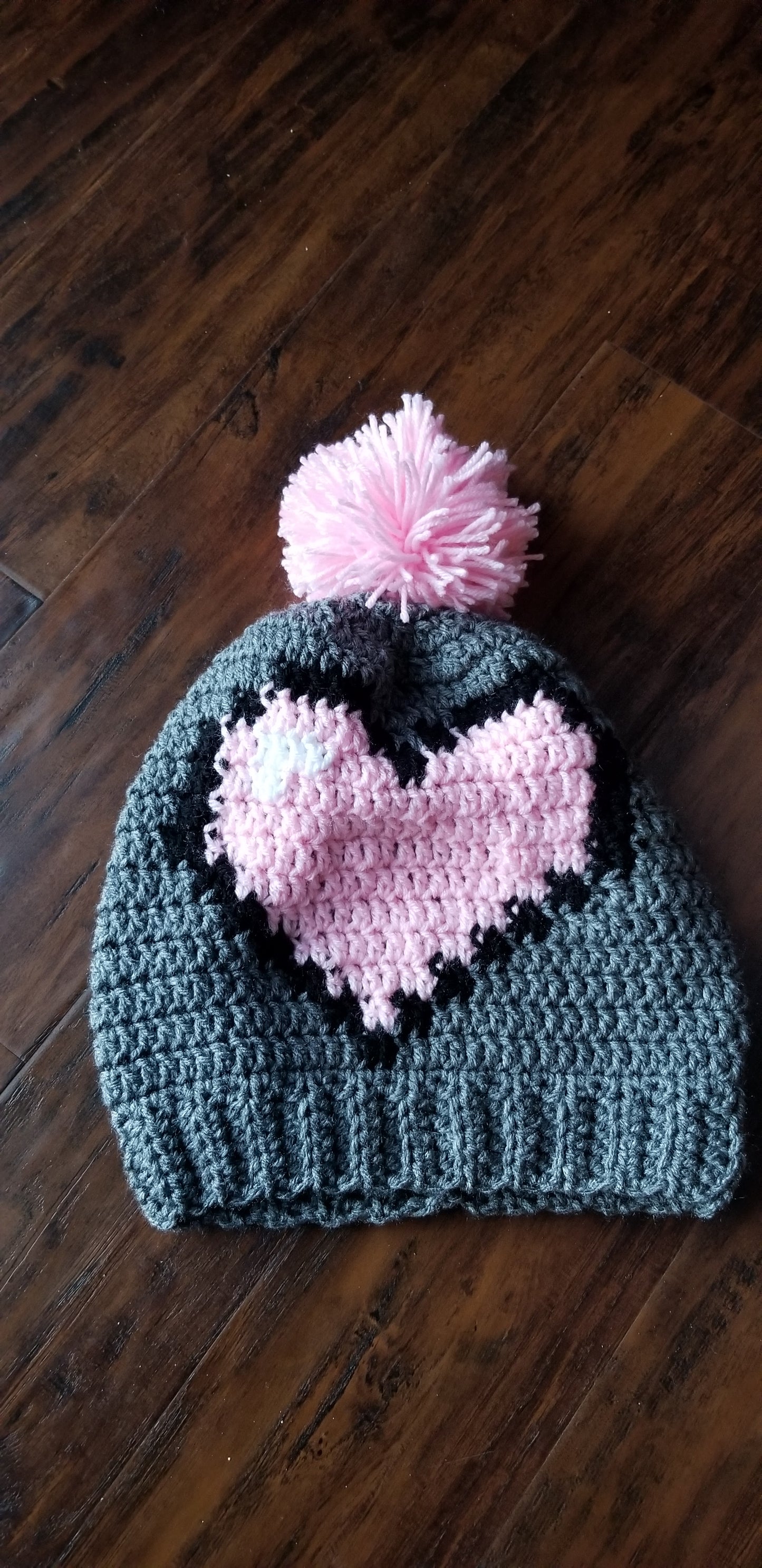 8-Bit Heart Beanie