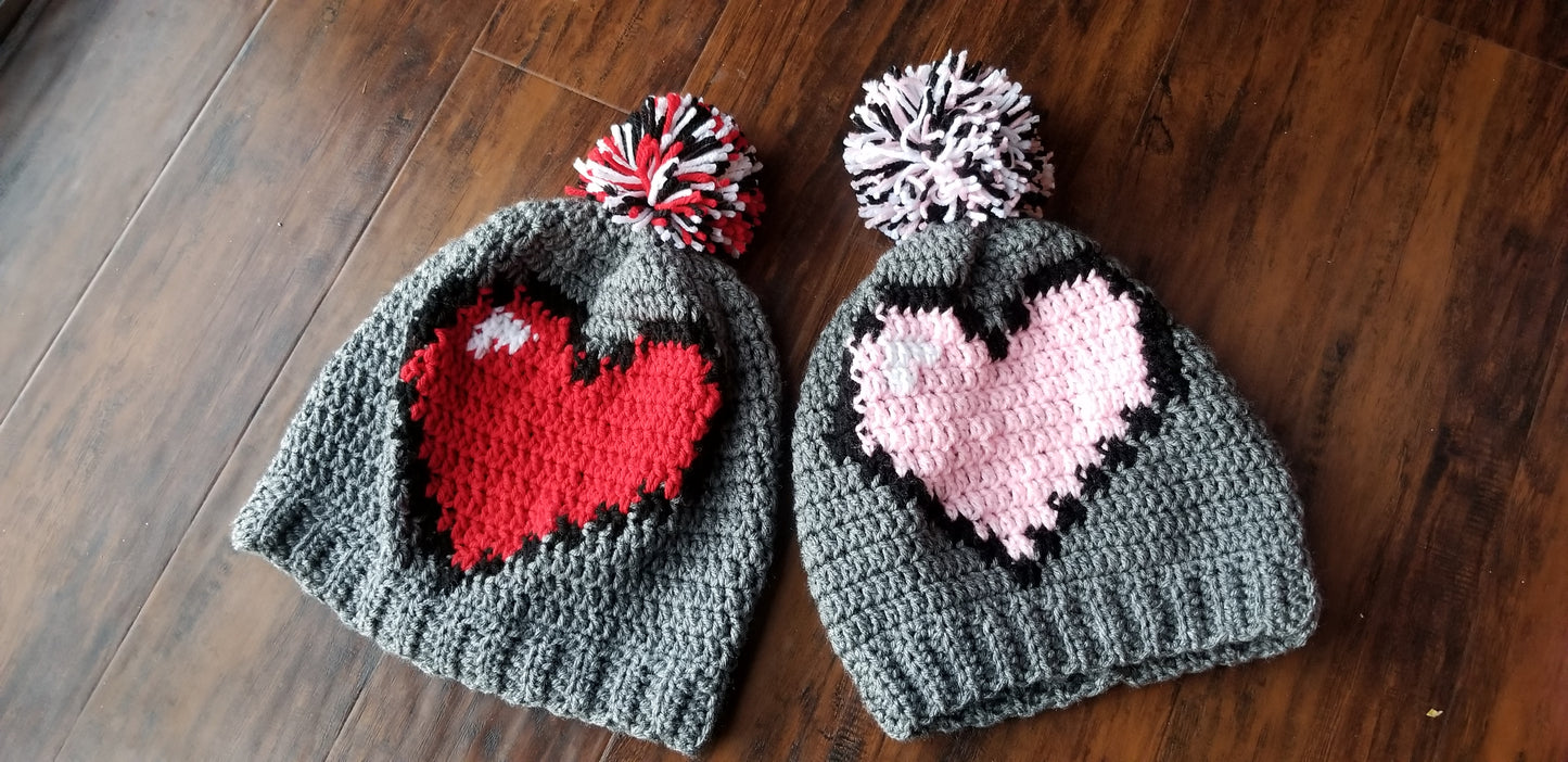 8-Bit Heart Beanie