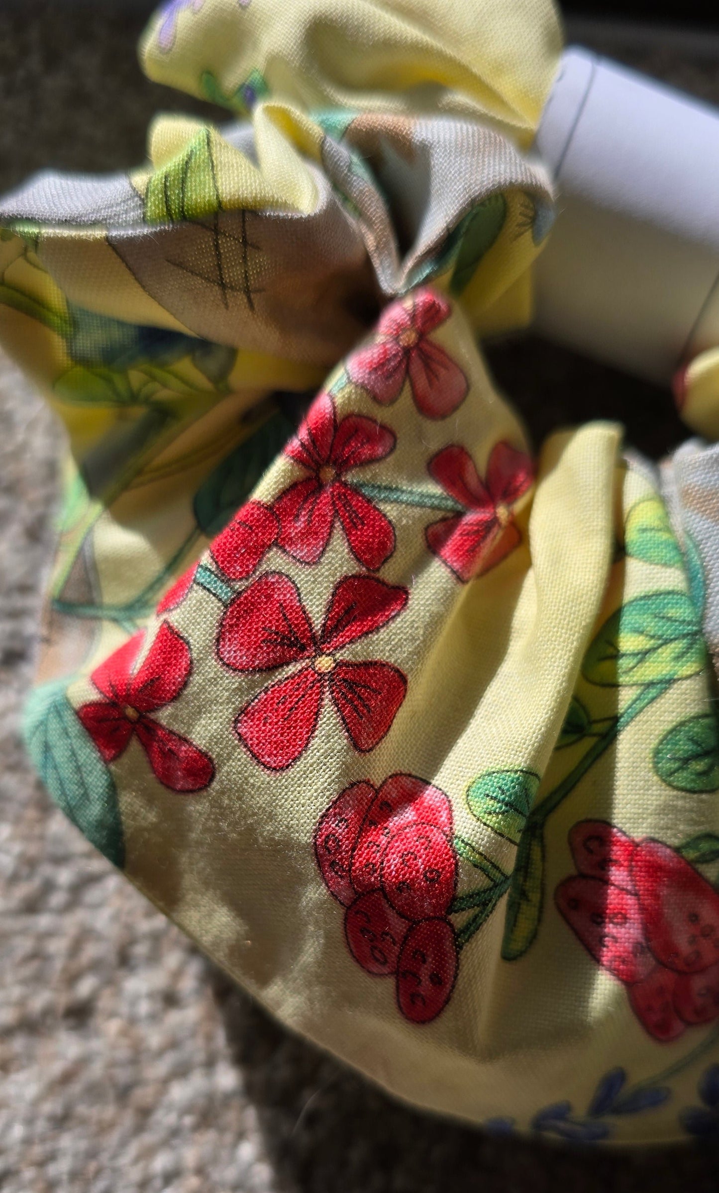 Jumbo Yellow Floral Scrunchie – Garden Vibes