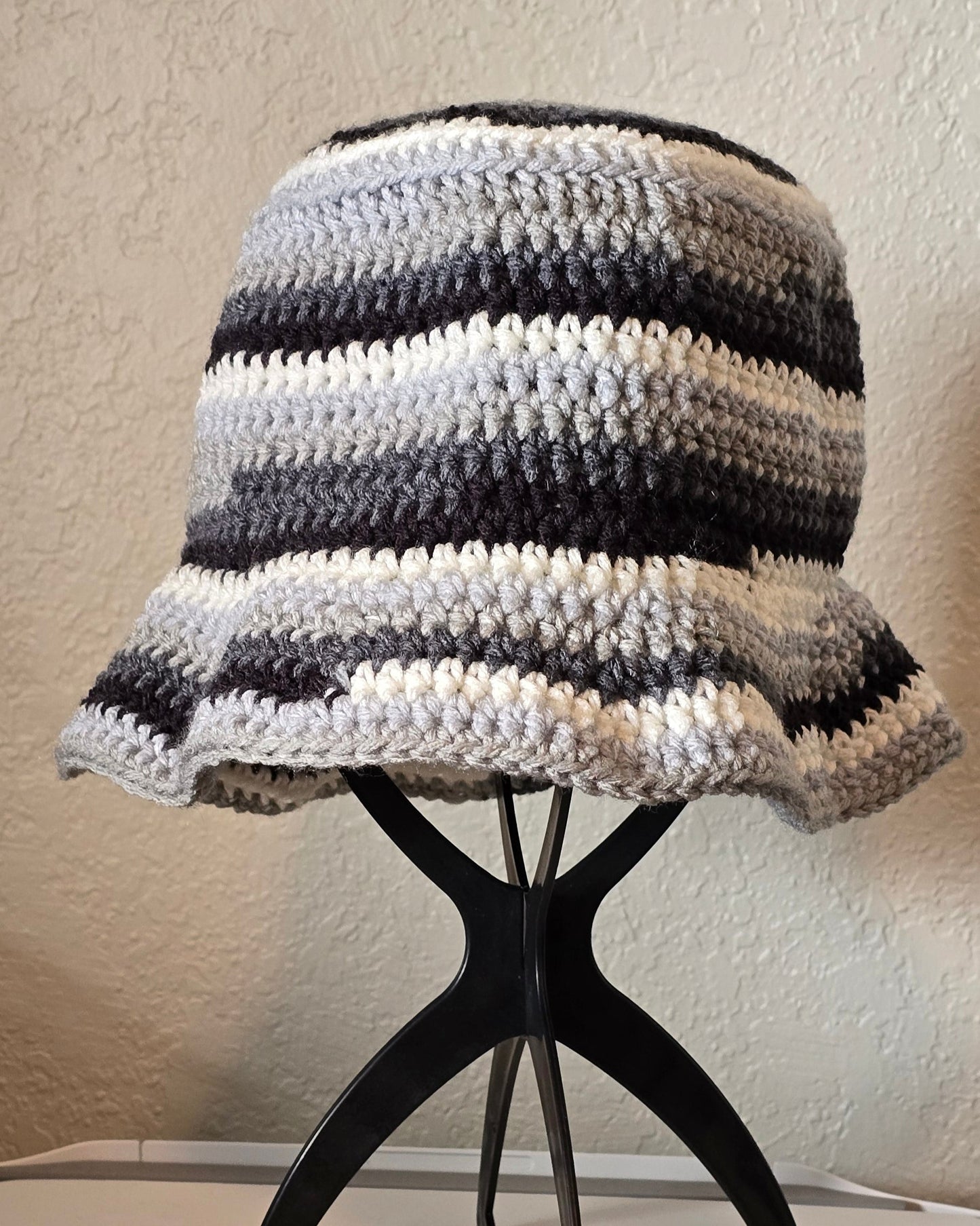 Striped Crochet Bucket Hat