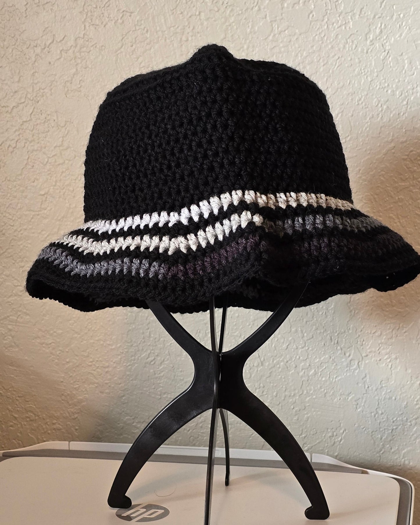 Striped Crochet Bucket Hat