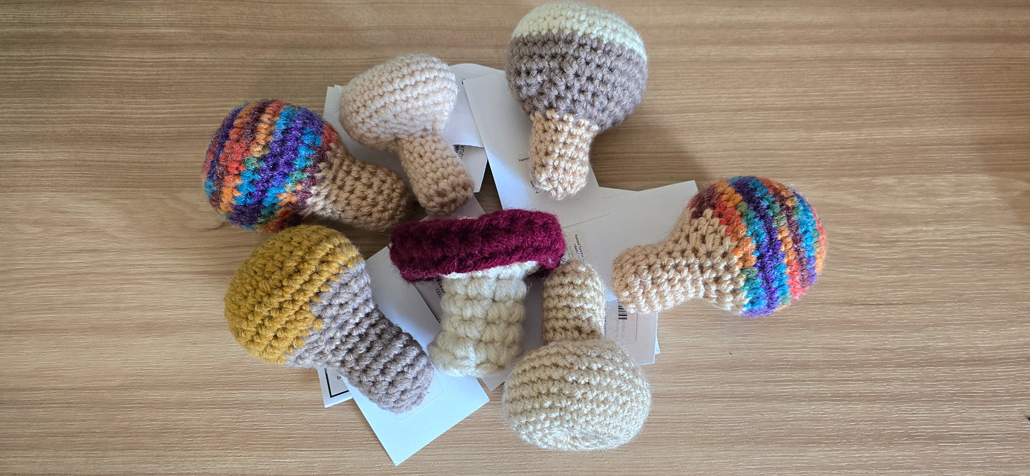 Crocheted Mushroom – Handmade Fiber Art Decor