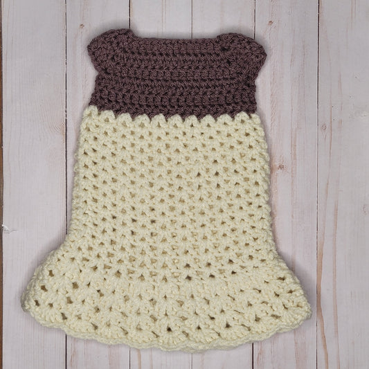 18"  Doll Dress - Purple/Cream