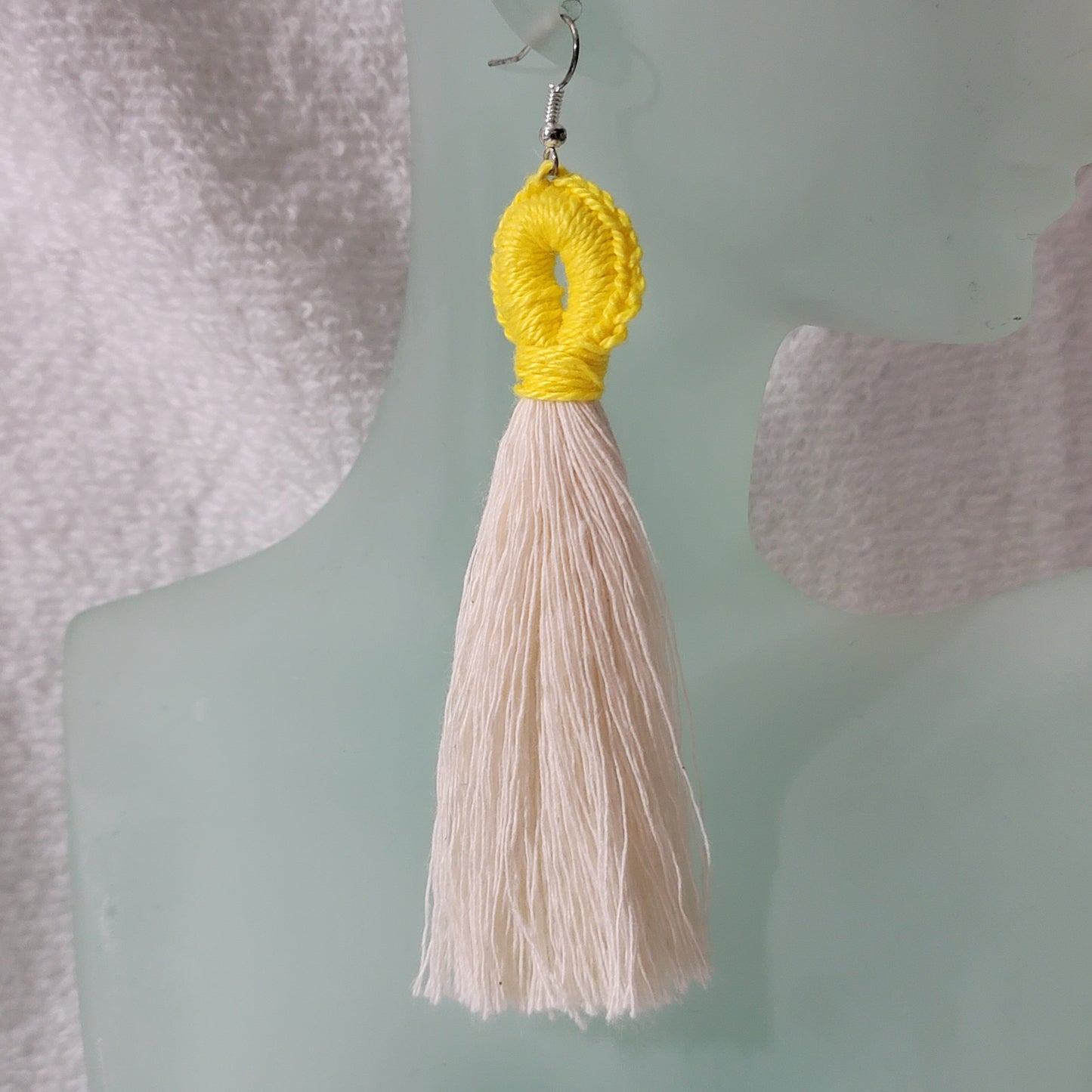 Yellow Crafty Loop Boho Earrings