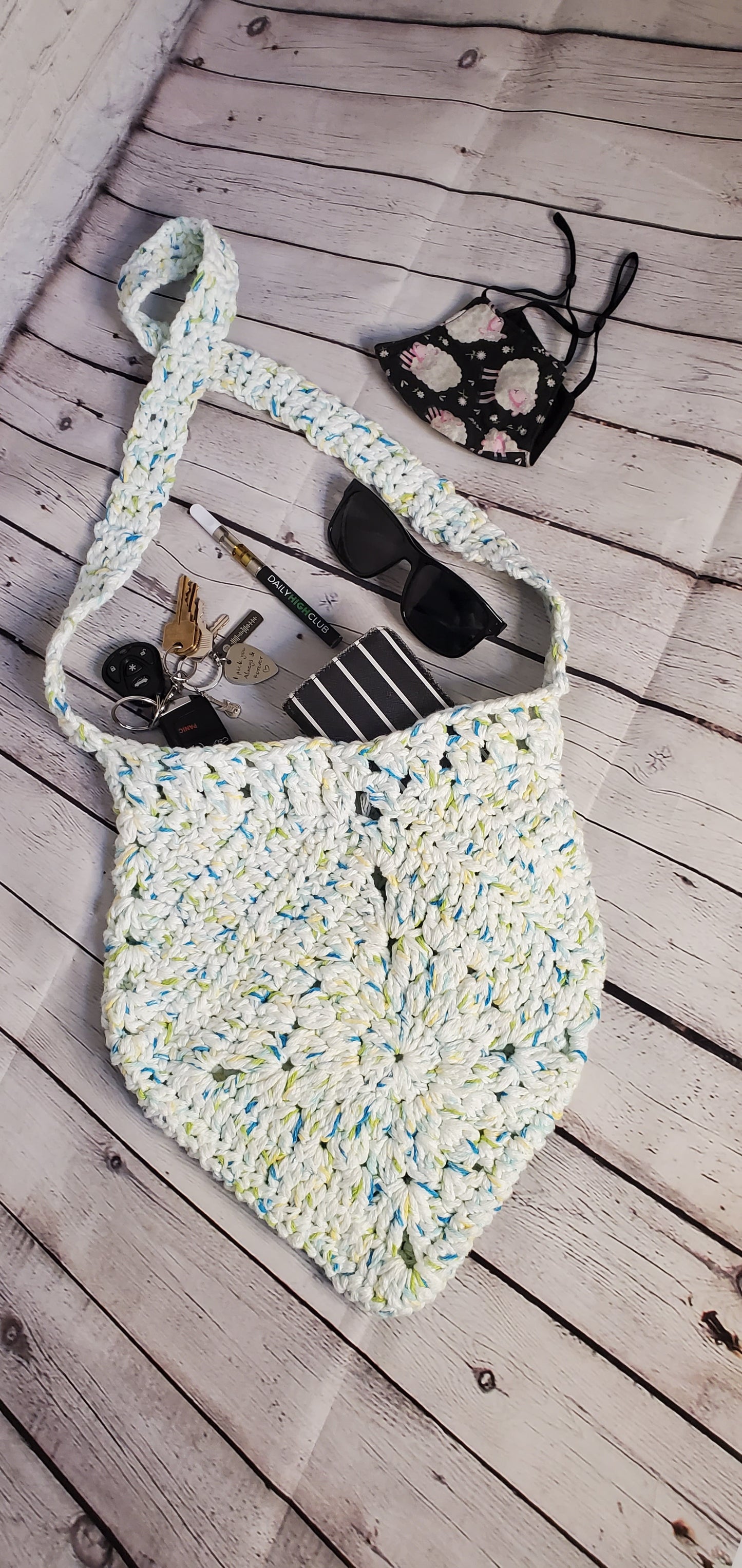 White Cotton Granny Bag