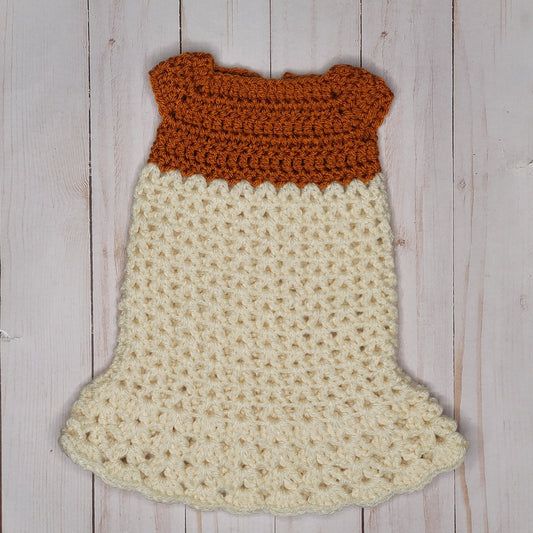 18"  Doll Dress - Pumpkin/Cream