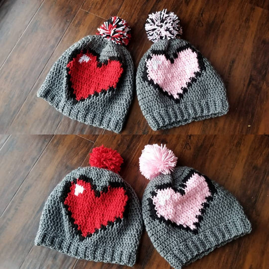 8-Bit Heart Beanie