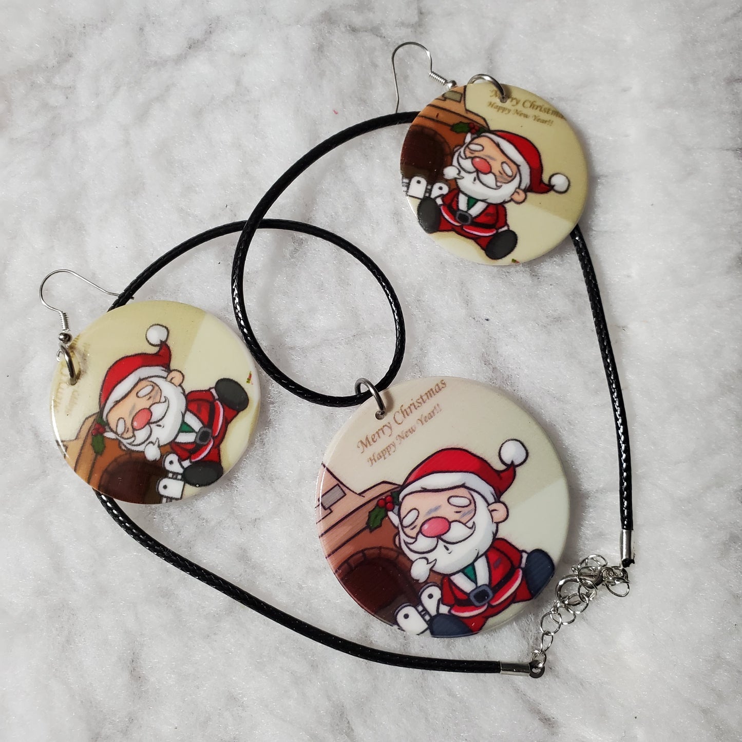 Santa Earrings and Necklace set