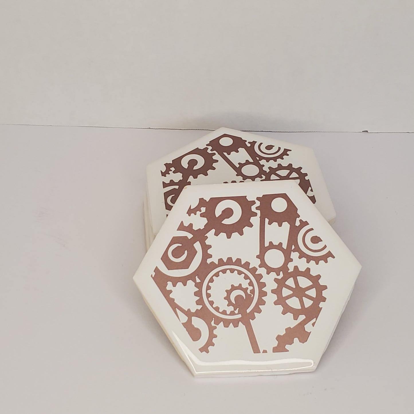 Rose Gold Steampunk Tile Coaster