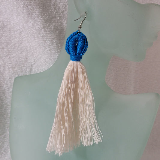 Blue Crafty Loop Boho Earrings