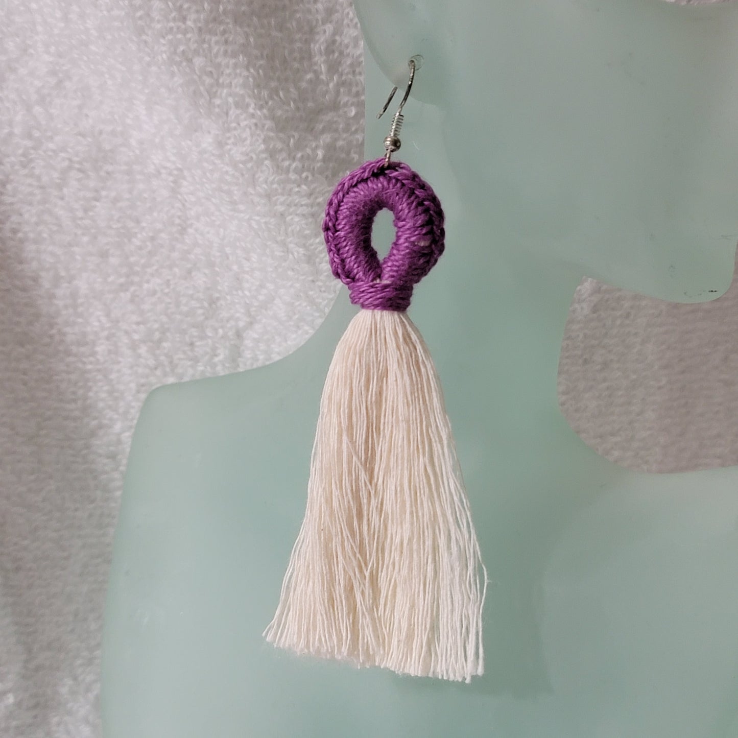 Purple Crafty Loop Boho Earrings
