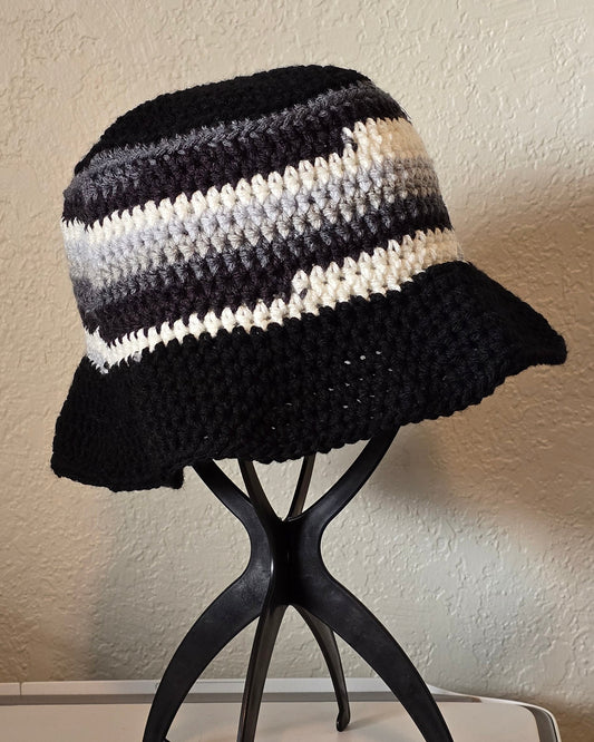 Striped Crochet Bucket Hat