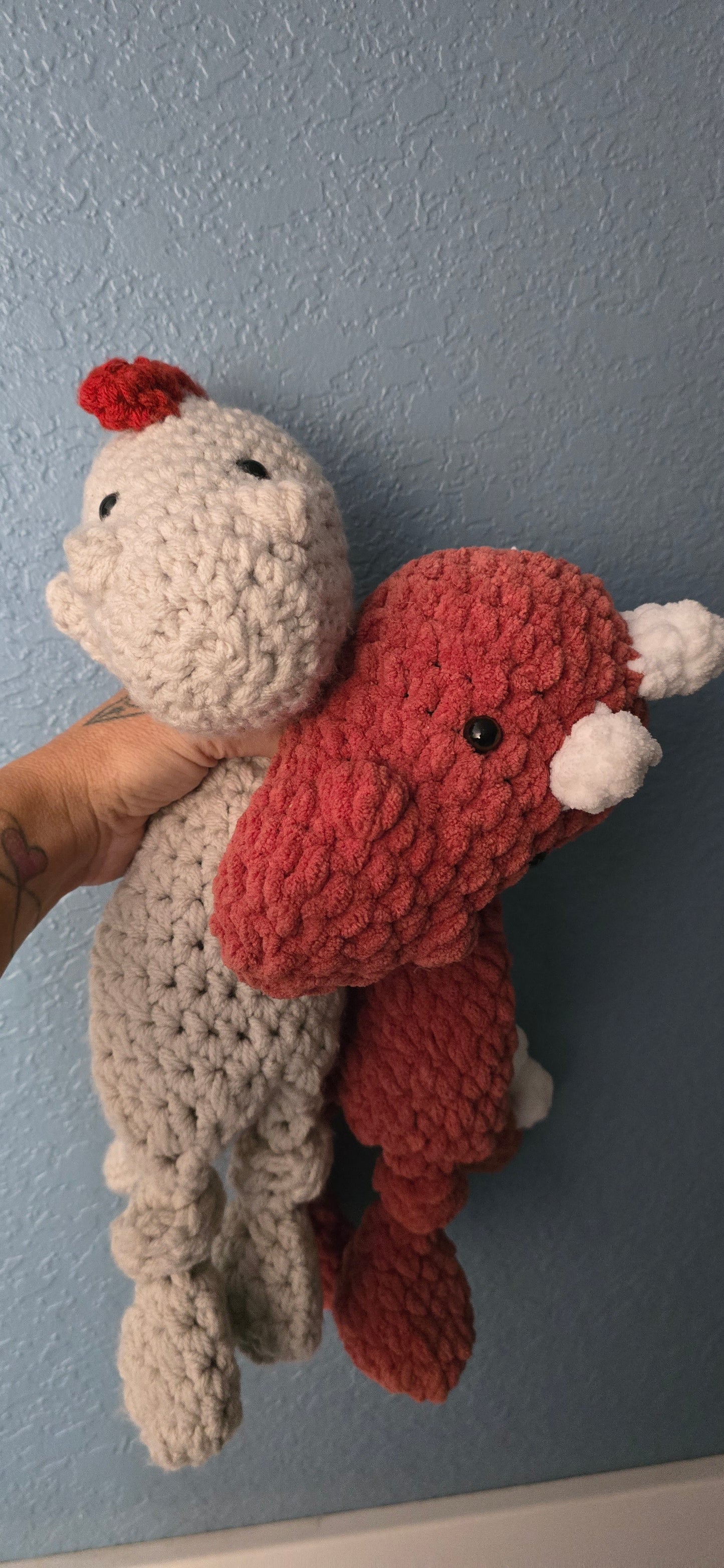 Rust Dino Lovey — Plush Blanket Edition