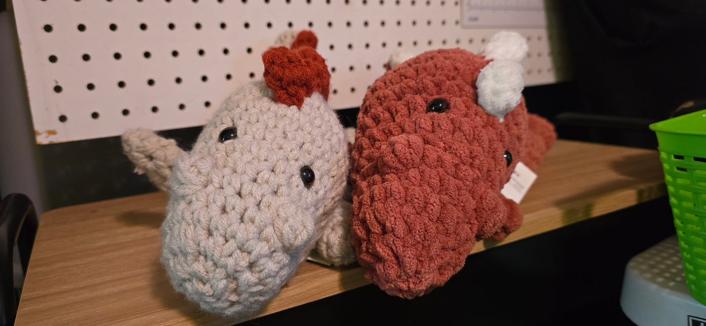 Rust Dino Lovey — Plush Blanket Edition