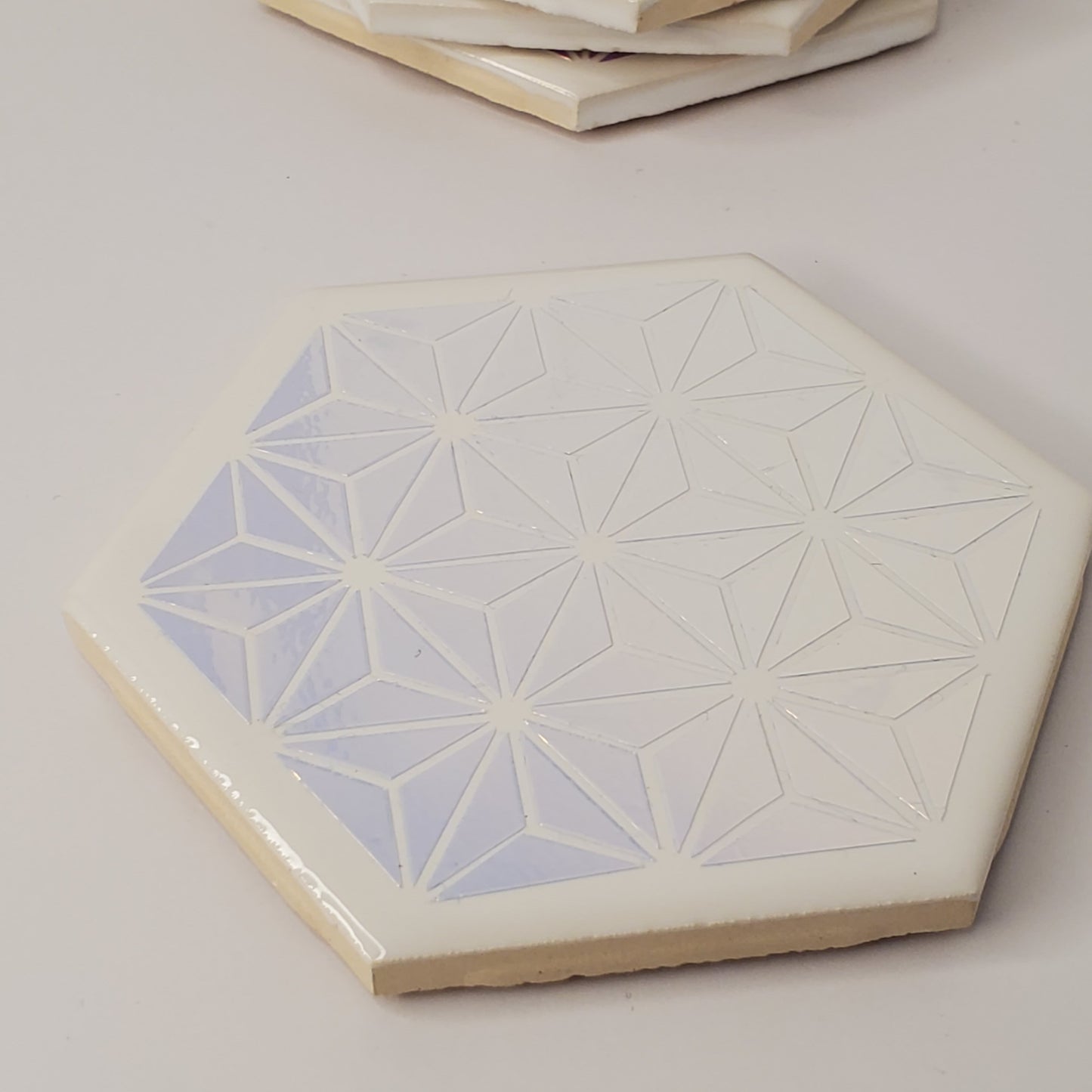 Holographic Geometric Tile Coaster