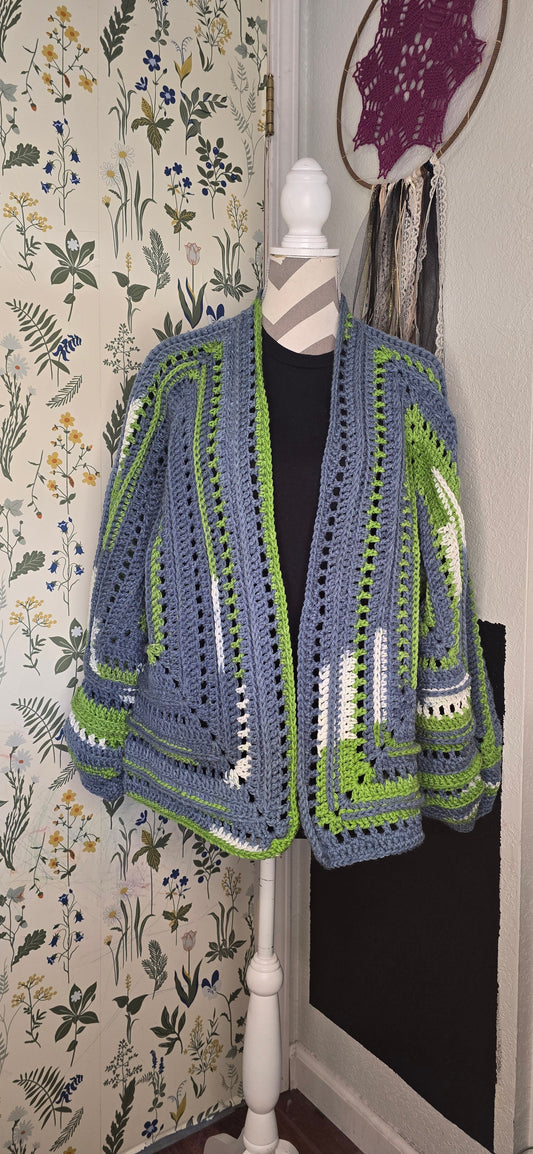 Wild Oleander Come On Clover cardigan, front view