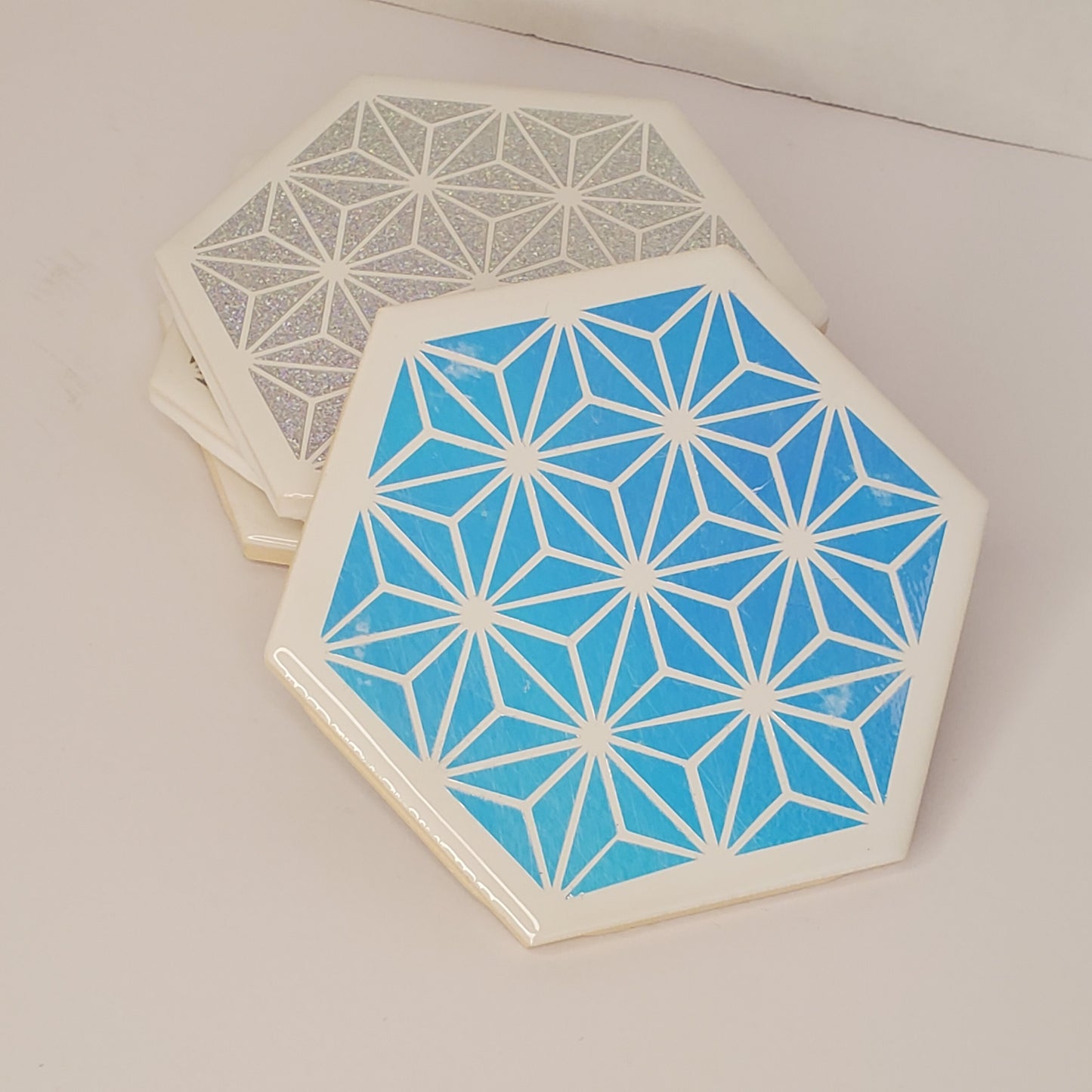 Holographic Geometric Tile Coaster