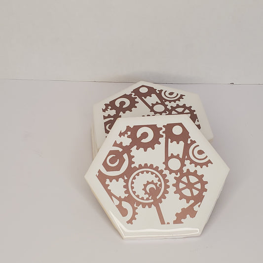 Rose Gold Steampunk Tile Coaster
