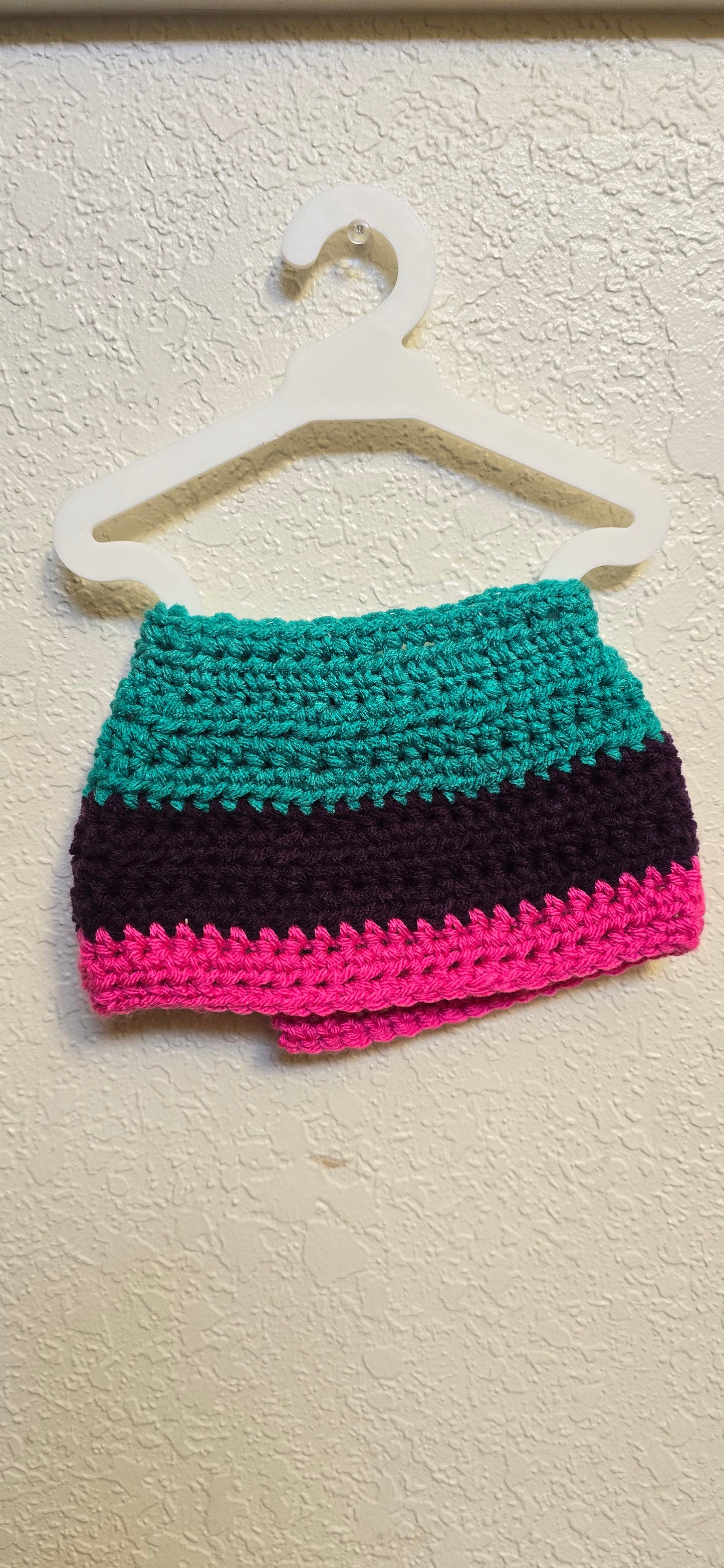 Crocheted Doll Skirt - 18" Handmade Striped Design with Pearl Accent